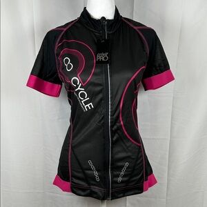 Crivit Pro Women’s Cycling Jersey Medium Black Pink New Activewear